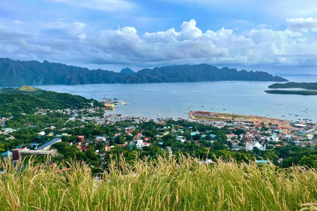 View of Coron Town from Mount Tapyas with outer islands in the background.