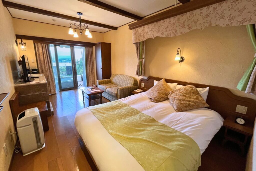 Guest room at La Vista Kawaguchiko Hotel.
