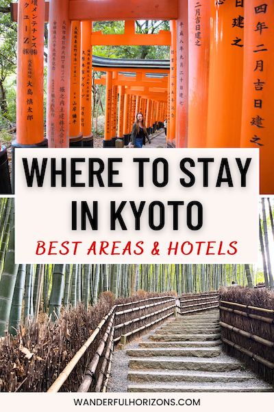 Pinterest Pin: Where to Stay in Kyoto - Best Areas & Hotels
