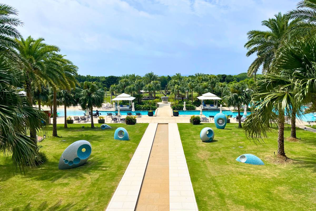 The pool and courtyard at ANA InterContinental Ishigaki Resort.