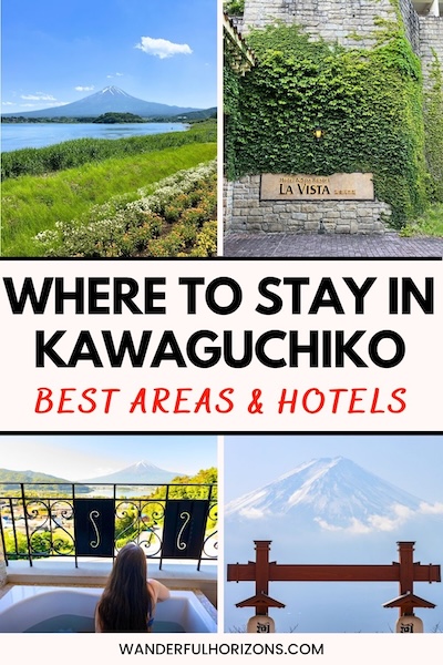Pinterest Pin: Where to Stay in Kawaguchiko - Best Areas & Hotels